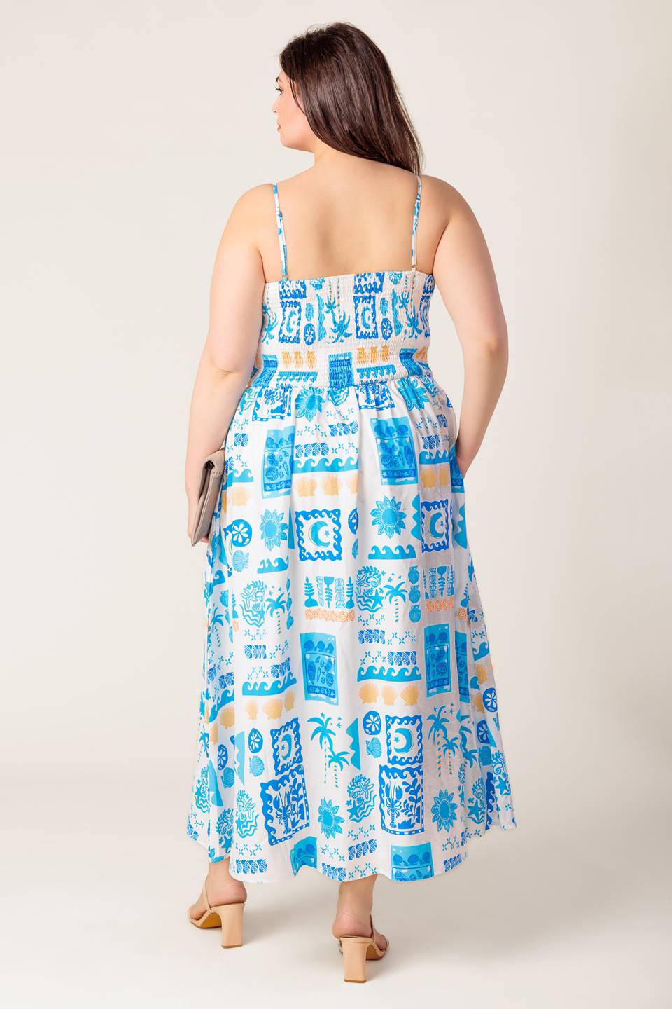FLOWER GIRL BLUE WOVEN MIDI DRESS Flying Tomato